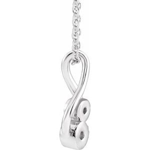 Sterling Silver .07 CTW Natural Diamond Hold You ForeverÂ® 16-18" Necklace - BN & CO JEWELRY