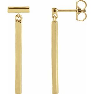 14K Yellow Articulated Bar Earrings - BN & CO JEWELRY