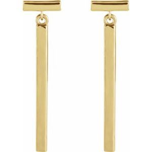 14K Yellow Articulated Bar Earrings - BN & CO JEWELRY