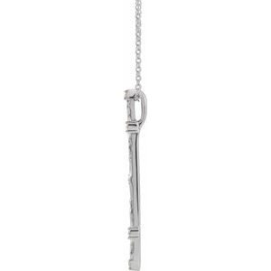 14K White .07 CTW Natural Diamond Vintage-Inspired 16-18" Necklace - BN & CO JEWELRY