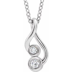 14K White .07 CTW Natural Diamond Hold You ForeverÂ® 16-18" Necklace - BN & CO JEWELRY