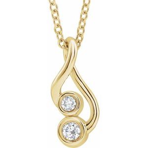 14K Yellow .07 CTW Natural Diamond Hold You ForeverÂ® 16-18" Necklace - BN & CO JEWELRY