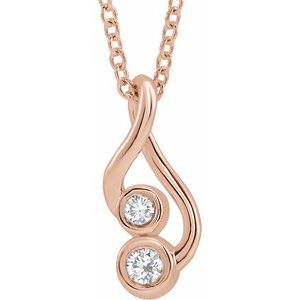 14K Rose .07 CTW Natural Diamond Hold You ForeverÂ® 16-18" Necklace - BN & CO JEWELRY