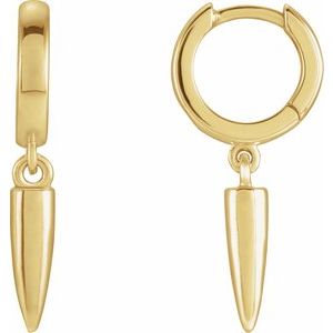 14K Yellow Spike Huggie Earrings - BN & CO JEWELRY