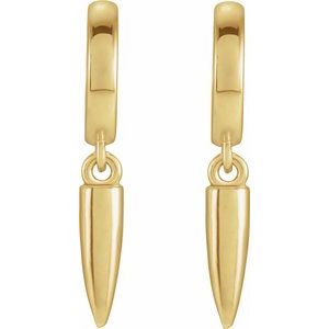 14K Yellow Spike Huggie Earrings - BN & CO JEWELRY