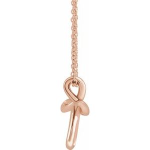 14K Rose 13.35x10.42 mm Youth Cross 15" Necklace - BN & CO JEWELRY