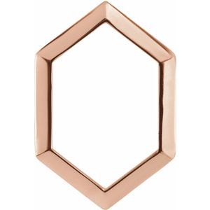 14K Rose 21.68x14.55 mm Geometric Pendant - BN & CO JEWELRY