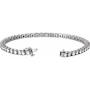 14K White 4 3/4 CTW Lab-Grown Diamond Line 7" Bracelet - BN & CO JEWELRY