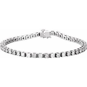 14K White 4 3/4 CTW Lab-Grown Diamond Line 7" Bracelet - BN & CO JEWELRY