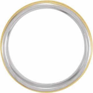 Sterling Silver & 14K Yellow Gold-Plated 7 mm Comfort-Fit Grooved Band - BN & CO JEWELRY