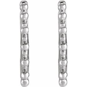 Sterling Silver 12.12 mm Beaded Huggie Earrings - BN & CO JEWELRY