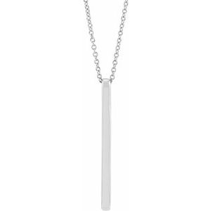 14K White Bar 16-18" Necklace - BN & CO JEWELRY