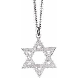 Sterling Silver 29x26 mm Star of David 18" Necklace - BN & CO JEWELRY