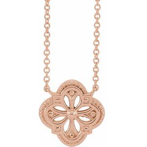 14K Rose Vintage-Inspired Clover 18" Necklace - BN & CO JEWELRY