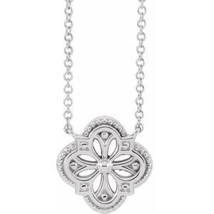 Sterling Silver Vintage-Inspired Clover 18" Necklace - BN & CO JEWELRY