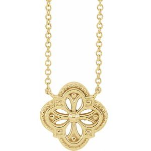 14K Yellow Vintage-Inspired Clover 18" Necklace - BN & CO JEWELRY