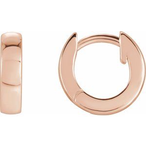 14K Rose 9.5 mm Huggie Earrings - BN & CO JEWELRY