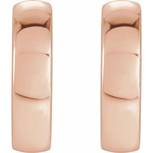 14K Rose 9.5 mm Huggie Earrings - BN & CO JEWELRY