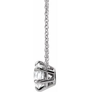Sterling Silver Natural White Sapphire Solitaire 18" Necklace - BN & CO JEWELRY