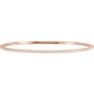14K Rose 2 CTW Lab-Grown Diamond Stackable Bangle 8" Bracelet - BN & CO JEWELRY