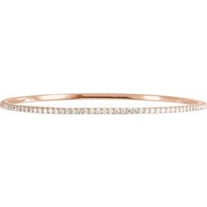 14K Rose 3 CTW Natural Diamond Stackable Bangle 8" Bracelet - BN & CO JEWELRY