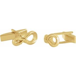 14K Yellow 15.8x7 mm Infinity-Inspired Cuff Links - BN & CO JEWELRY