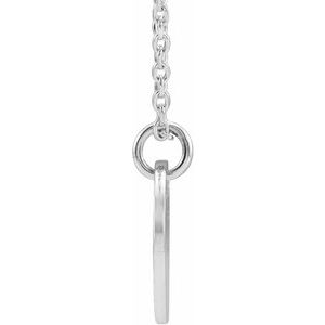 Sterling Silver Initial F 10 mm Disc 16-18" Necklace - BN & CO JEWELRY