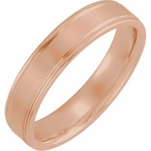 14K Rose 5 mm Grooved Band Size 10 - BN & CO JEWELRY