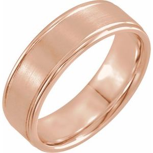 14K Rose 7 mm Grooved Band - BN & CO JEWELRY