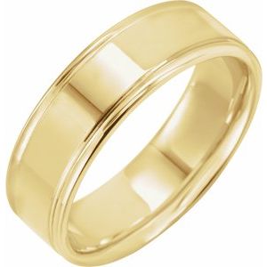 14K Yellow 7 mm Grooved Band - BN & CO JEWELRY