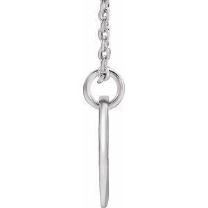 Sterling Silver Initial H 10 mm Disc 16-18" Necklace - BN & CO JEWELRY