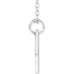 Sterling Silver Initial V 10 mm Disc 16-18" Necklace - BN & CO JEWELRY