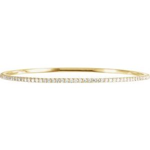 14K Yellow 3 CTW Natural Diamond Stackable Bangle 8" Bracelet - BN & CO JEWELRY