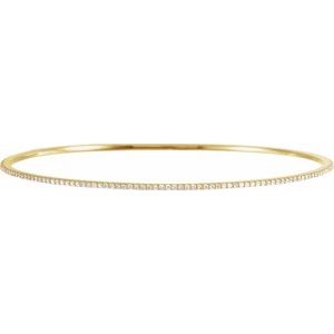 14K Yellow 1 CTW Natural Diamond Stackable Bangle 8" Bracelet - BN & CO JEWELRY