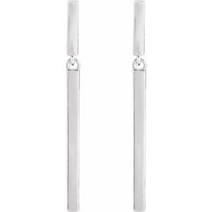 Platinum 25.9x1.8 mm Articulated Bar Earrings - BN & CO JEWELRY
