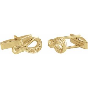 14K Yellow 17x8.7 mm Infinity-Inspired Cuff Links - BN & CO JEWELRY