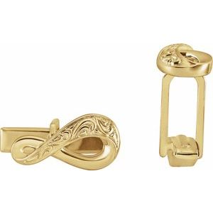 14K Yellow 17x8.7 mm Infinity-Inspired Cuff Links - BN & CO JEWELRY