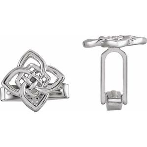 Sterling Silver 16.2x12.2 mm Celtic-Inspired Cuff Links - BN & CO JEWELRY