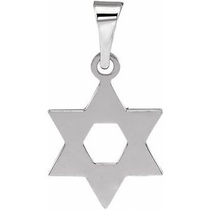 14K White 12x9 mm Star of David Pendant - BN & CO JEWELRY
