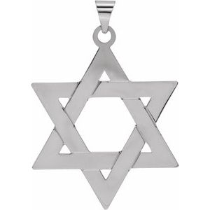 14K White 32x26 mm Star of David Pendant - BN & CO JEWELRY