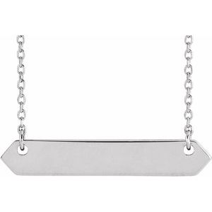 Sterling Silver 26x4.5 mm Geometric 16-18" Necklace - BN & CO JEWELRY