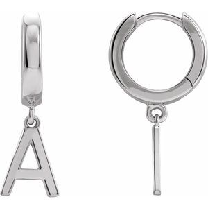 Sterling Silver Initial A Hinged Huggie Earring - BN & CO JEWELRY