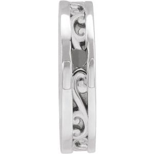 Sterling Silver 12.5 mm Engravable Scroll Disc Slide Pendant - BN & CO JEWELRY