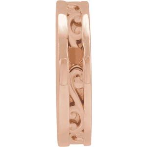 14K Rose 12.5 mm Engravable Scroll Disc Slide Pendant - BN & CO JEWELRY