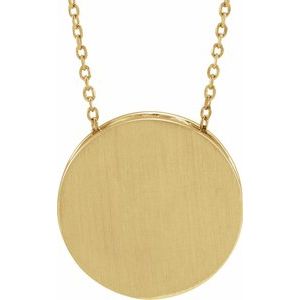14K Yellow 12.5 mm Scroll Disc 16-18" Necklace - BN & CO JEWELRY