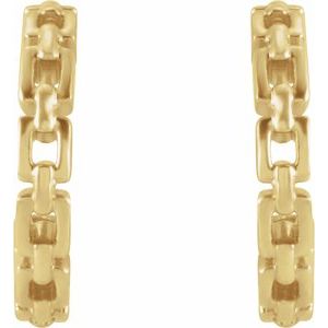 14K Yellow 10.23 mm Chain Link Huggie Earrings - BN & CO JEWELRY