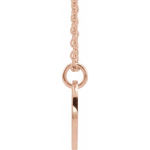 14K Rose Initial E 10 mm Disc 16-18" Necklace - BN & CO JEWELRY