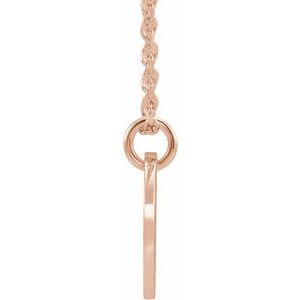 14K Rose Initial C 10 mm Disc 16-18" Necklace - BN & CO JEWELRY