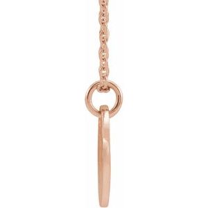 14K Rose Initial B 10 mm Disc 16-18" Necklace - BN & CO JEWELRY