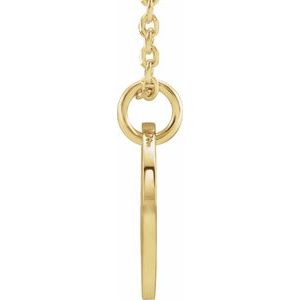 14K Yellow Initial G 10 mm Disc 16-18" Necklace - BN & CO JEWELRY